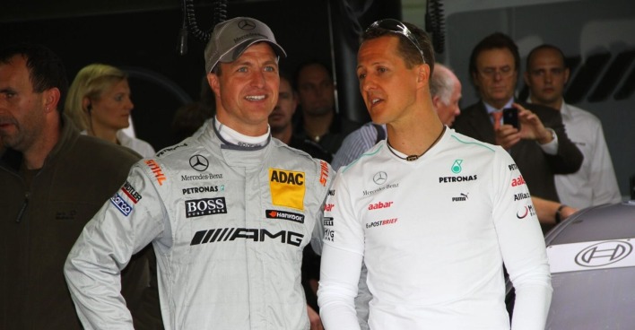 ACT 95005935.000003 -- Präsentation des neuen Mercedes Juniorteams mit Michael und Ralf Schumacher bei der bei den Deutsche Tourenwagen Masters in Hockenheim