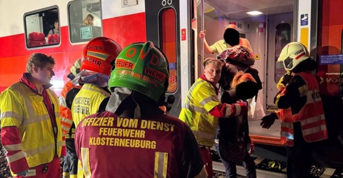 Einsatzfoto der Feuerwehr Klosterneuburg auf der Franz Josefs Bahn