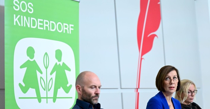 Geschäftsleiter Christian Rudisch, Geschäftsführerin Anne Schlack und Nicole Cerny (SOS-Kinderdorf Guntramsdorf) im Rahmen eines PG von SOS-Kinderdorf mit dem Titel ?Nächste Schritte in der Reformagenda" am Dienstag, 7. Oktober 2025