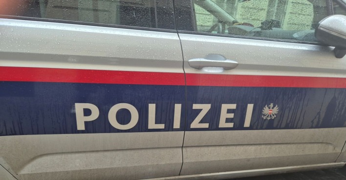 Außenansicht eines Polizeiwagens in Wien