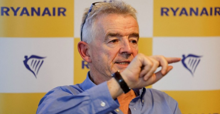 Ryanair-Chef Michael O'Leary während einer Pressekonferenz am Flughafen Wien-Schwechat
