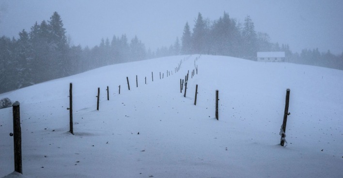 Verschneite Winterlandschaft.