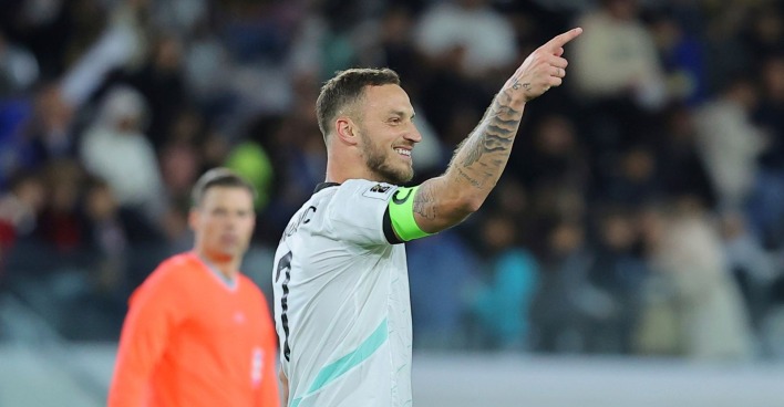 Marko Arnautovic am Spielfeld.