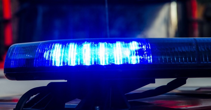 Eingeschaltete Sirene eines Polizeiwagens