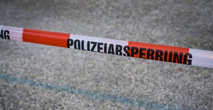 Polizeisperre nach einem Unfall.
