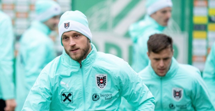 Marko Arnautovic bei einem Training der Nationalelf.
