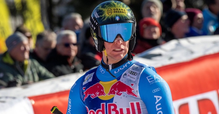 Giovanni Franzoni während des zweiten Abfahrtstrainings in Kitzbühel