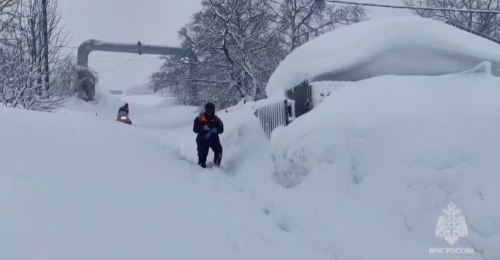 Schneemassen in Kamtschatka,