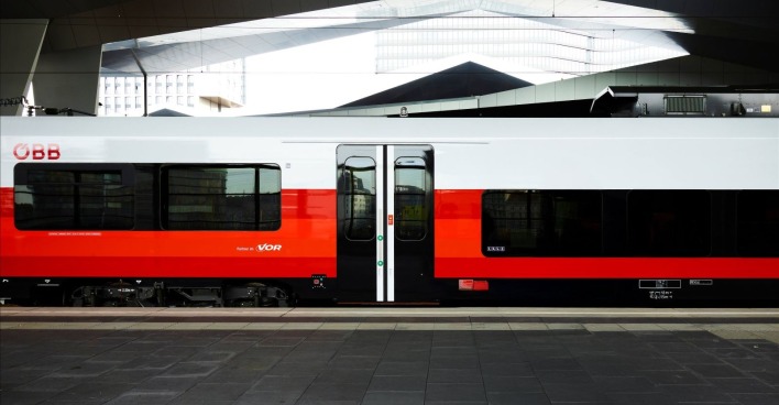 Sanierungs- und Erhaltungsarbeiten zwischen Aspern Nord und Wien Hbf führen zu Einschränkungen, im Bild ist eine Cityjet-Garnitur am HBF zu sehen
