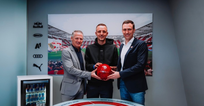 Daniel Beichler bei der Vorstellung als neuer Trainer bei Salzburg.