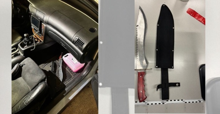 Ansicht der Tatwaffe mit denen der Betrunkene einen Mann an einer Kreuzung in Floridsdorf bedroht hat