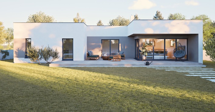 Moderner Bungalow | Credit: Hartl Haus