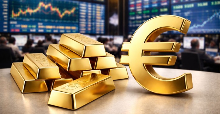 Themenbild von Gold, dass an einer Börse gehandelt wird um den Goldpreis zu symbolisieren