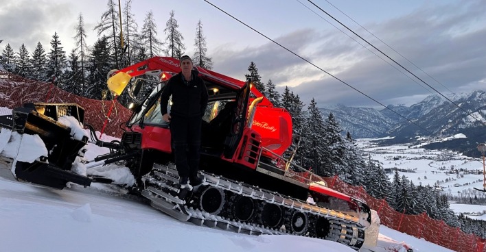 Peter Hör auf der Skipiste Hinterreit.