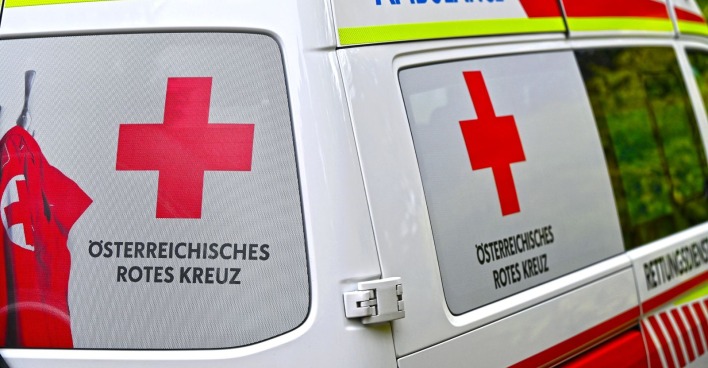 Außenansicht eines Rettungswagens