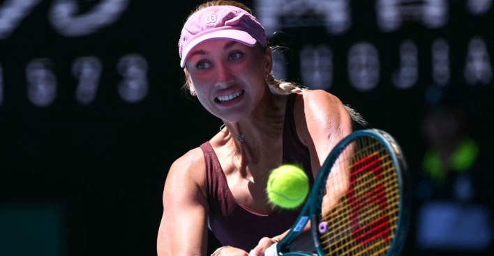 Anastasia Potapova während einem Spiel der Australian Open.