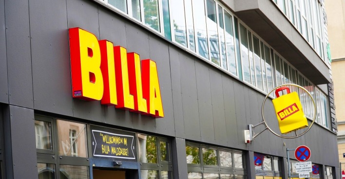 Billa Filiale in Wien als Symbolbild für die neue Billa Hauszustellung mit Foodora