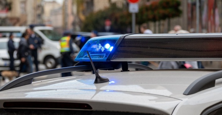 Polizei in Ungarn als Themenbild für die Bombendrohungen während der Wahl