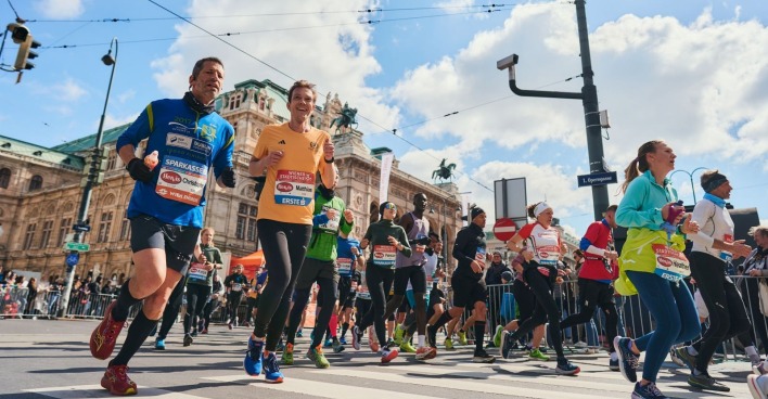 Abschitt des Vienna City Marathons in Wien, der von der Straßensperre betroffen ist