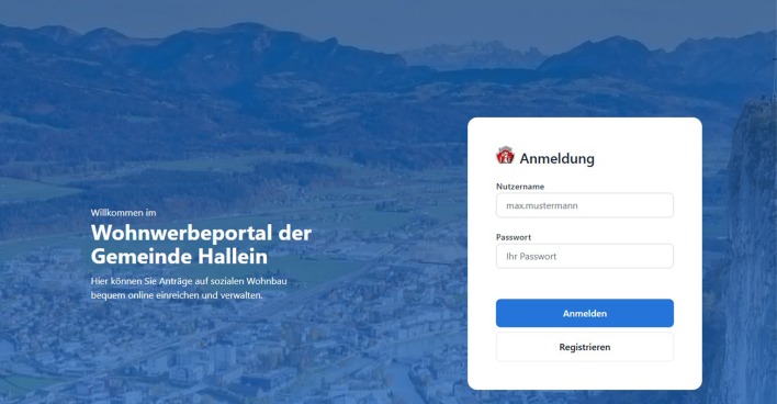 Wohnungssuche-Portal der Stadt Hallein | Credit: Stadt Hallein