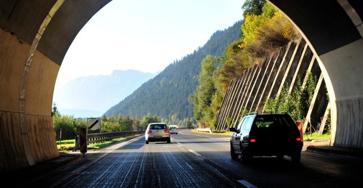 A10 Tauernautobahn bei Werfen.