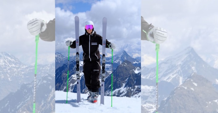 Finn Neuruer mit Van Deer Skiern auf einer Piste