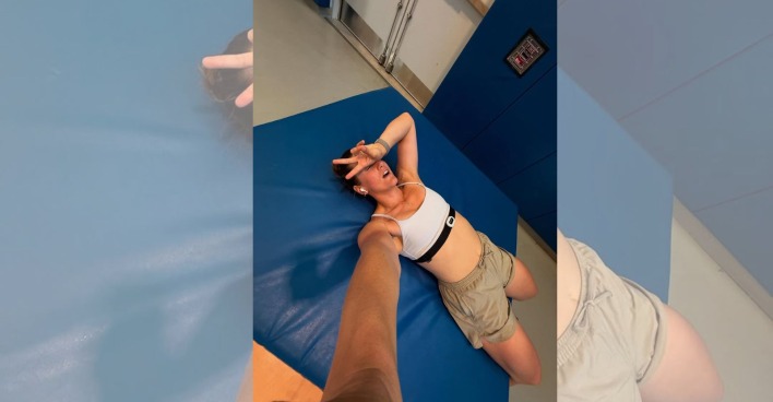 Paula Moltzan während des Trainings