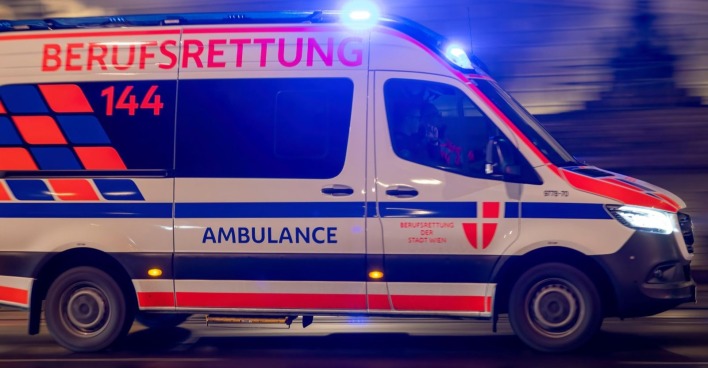 Ansicht eines Rettungswagens in Wien