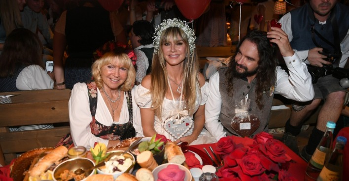 Erna Klum, Heidi Klum und Tom Kaulitz beim Oktoberfest 2025.