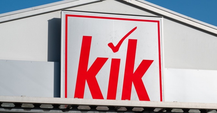 KiK Filiale Logo außen – Rückruf wegen belastetem Trinkglas mit Blei und Cadmium