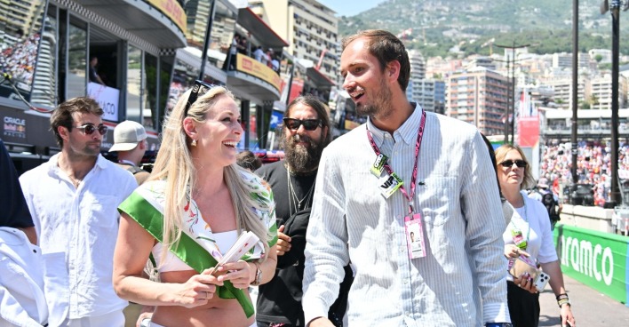 Lindsey Vonn und Daniil Medvedev in Monaco.