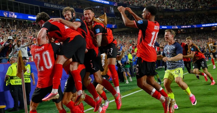 Österreich Nationalteam Jubel nach 3 zu 3 gegen Algerien WM 2026 vor Spiel gegen Spanien