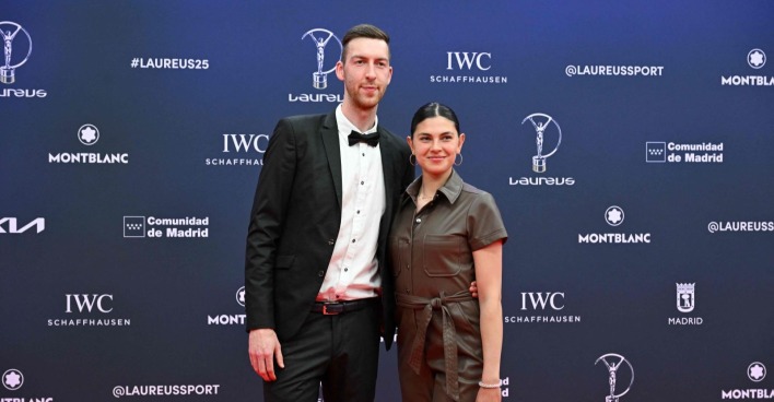 Die belgische Influencerin Céline Dept mit ihrem Partner Michiel Callebaut.
