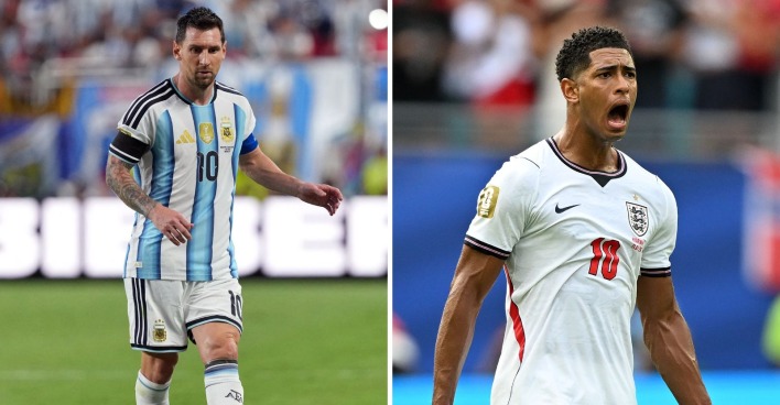 Lionel Messi und Jude Bellingham während Spielen der WM 2026