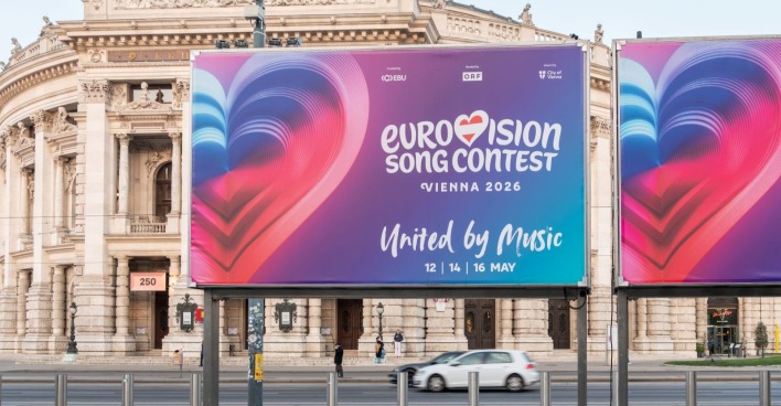 Plakatwand des Eurovision Song Contest in Wien