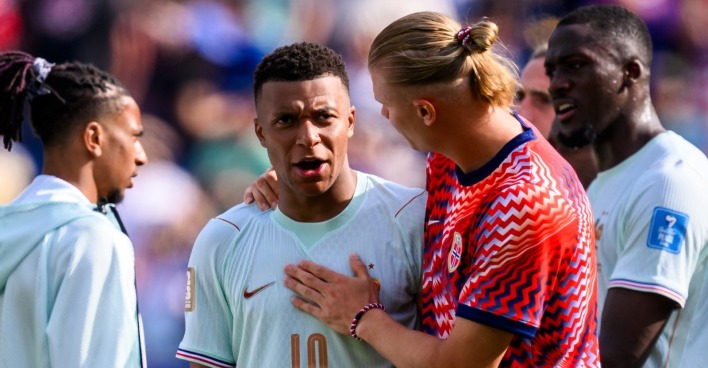Erling Haaland kritisierte die lange Verzögerung vor der Ausführung, beim Mbappé-Elfmeter.