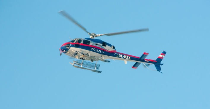 Polizeihubschrauber im Einsatz.