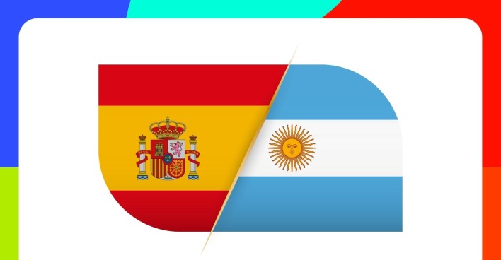 Die spanische und argentinische Flagge nebeneinander