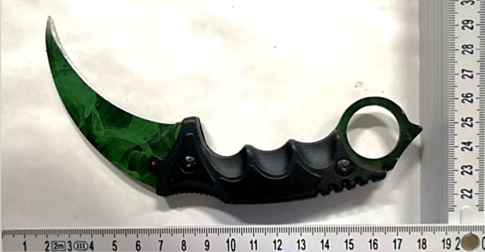 Tatwaffe vom Messer-Vorfall am Europaplatz in Wien