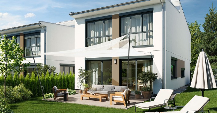 Haus mit Garten | Credit: Glorit Bausysteme
