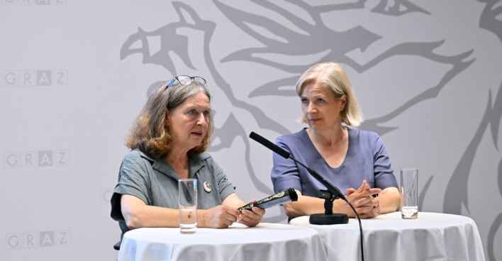 Elke Kahr und Judith Schwentner haben sich auf eine Koalition geeingt
