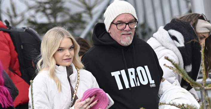 DJ Ötzi und Tochter Lisa-Marie Friedle beim Hahnenkammrennen in Kitzbühel. Vater und Tochter waren gemeinsam für den ORF im Society-Einsatz.