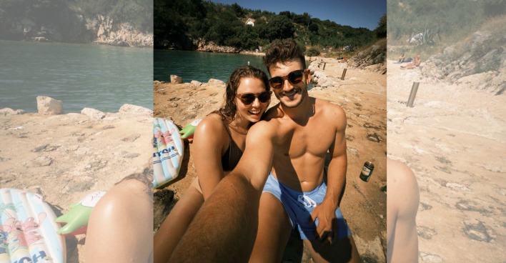 Stefan Eichberger und Stephanie Jenal gemeinsam im Urlaub am Strand