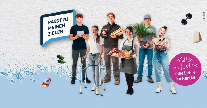 Lehrlinge in verschiedensten Ausbildungen | Credit: Charisia/Shutterstock (Hintergrund)