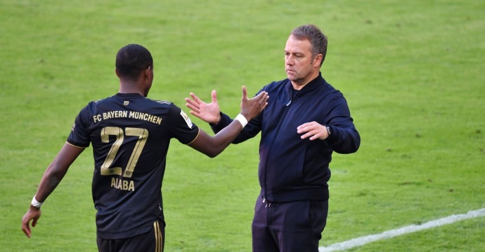 David Alaba und Hansi Flick beim FC Bayern