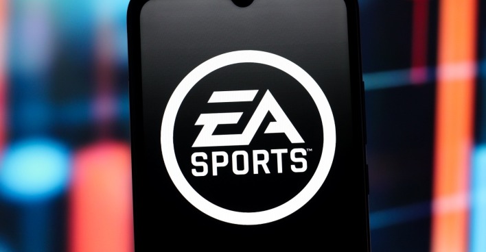 Das EA Sports-Logo wird auf einem Smartphone-Bildschirm angezeigt.