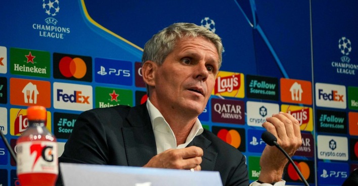 LASK-Trainer Dietmar Kühbauer während einer Presskonferenz zur UEFA Champions League