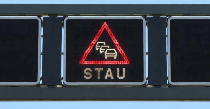 Stauanzeige auf einer Österreichischen Autobahn