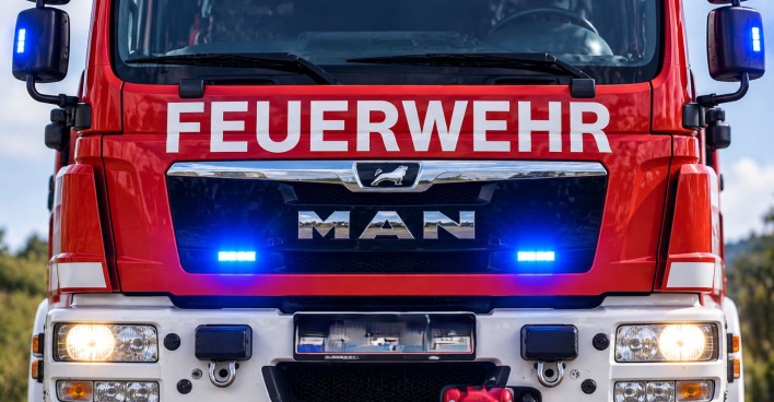Vorderansicht eines Feuerwehrwagens