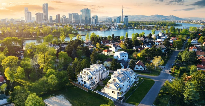 Moderne Wohnanlage im Grünen | Credit: Glorit Bausysteme